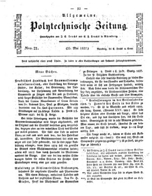 Allgemeine polytechnische Zeitung (Allgemeine Handlungs-Zeitung) Donnerstag 25. Mai 1837
