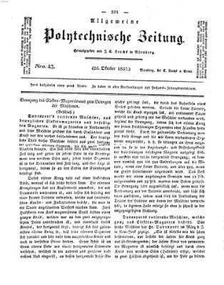 Allgemeine polytechnische Zeitung (Allgemeine Handlungs-Zeitung) Donnerstag 26. Oktober 1837