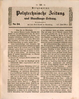 Allgemeine polytechnische Zeitung und Handlungs-Zeitung (Allgemeine Handlungs-Zeitung) Donnerstag 17. Juni 1841