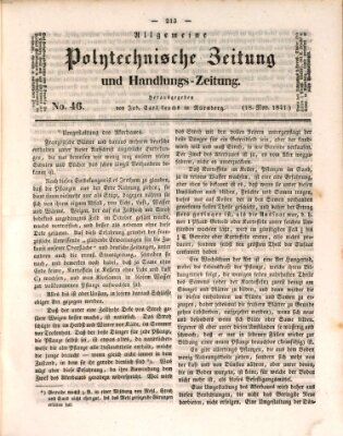 Allgemeine polytechnische Zeitung und Handlungs-Zeitung (Allgemeine Handlungs-Zeitung) Donnerstag 18. November 1841