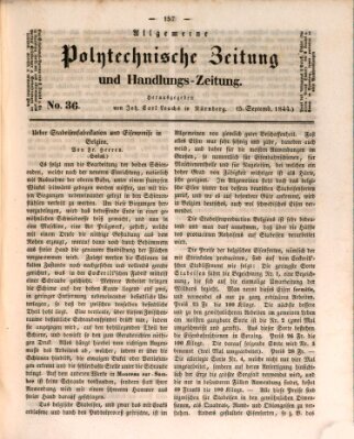 Allgemeine polytechnische Zeitung und Handlungs-Zeitung (Allgemeine Handlungs-Zeitung) Donnerstag 5. September 1844