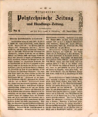 Allgemeine polytechnische Zeitung und Handlungs-Zeitung (Allgemeine Handlungs-Zeitung) Donnerstag 22. Januar 1846