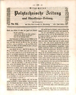 Allgemeine polytechnische Zeitung und Handlungs-Zeitung (Allgemeine Handlungs-Zeitung) Donnerstag 22. Juni 1848