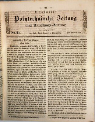 Allgemeine polytechnische Zeitung und Handlungs-Zeitung (Allgemeine Handlungs-Zeitung) Donnerstag 23. Mai 1850