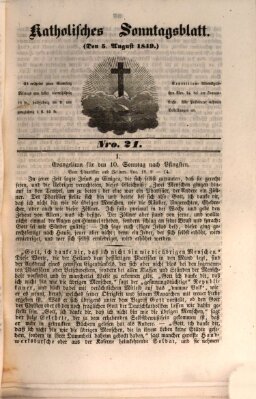 Katholisches Sonntagsblatt Sonntag 5. August 1849