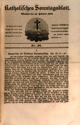 Katholisches Sonntagsblatt Sonntag 10. Februar 1850