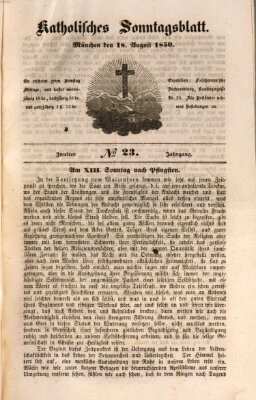 Katholisches Sonntagsblatt Sonntag 18. August 1850