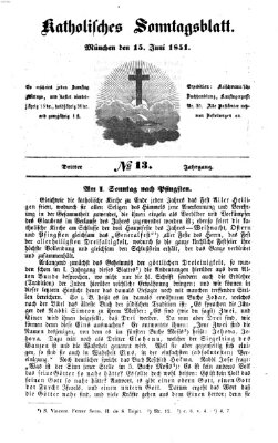 Katholisches Sonntagsblatt Sonntag 15. Juni 1851