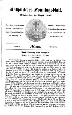 Katholisches Sonntagsblatt Sonntag 14. August 1853
