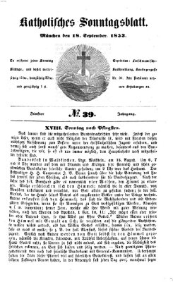 Katholisches Sonntagsblatt Sonntag 18. September 1853