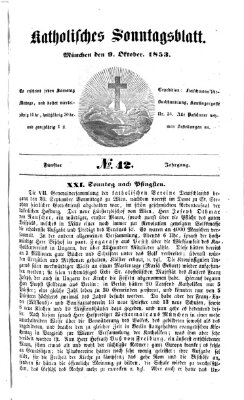 Katholisches Sonntagsblatt Sonntag 9. Oktober 1853