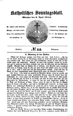 Katholisches Sonntagsblatt Sonntag 2. April 1854