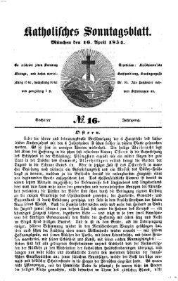 Katholisches Sonntagsblatt Sonntag 16. April 1854