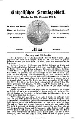 Katholisches Sonntagsblatt Sonntag 31. Dezember 1854