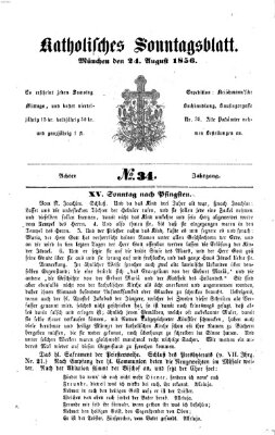 Katholisches Sonntagsblatt Sonntag 24. August 1856