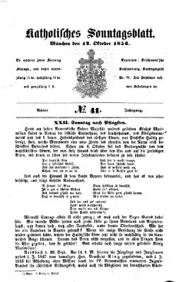 Katholisches Sonntagsblatt Sonntag 12. Oktober 1856