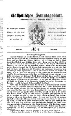 Katholisches Sonntagsblatt Sonntag 15. Februar 1857