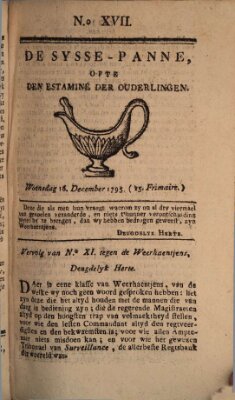 De sysse-panne ofte den estaminé der ouderlingen Mittwoch 16. Dezember 1795