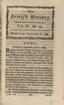 The British mercury or annals of history, politics, manners, literature, arts etc. of the British Empire Montag 22. September 1788