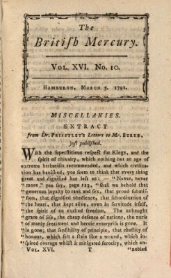 The British mercury or annals of history, politics, manners, literature, arts etc. of the British Empire Samstag 5. März 1791