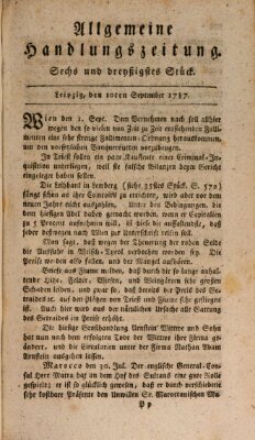 Allgemeine Handlungszeitung Montag 10. September 1787
