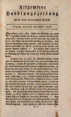 Allgemeine Handlungszeitung Samstag 8. November 1788