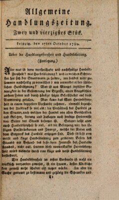Allgemeine Handlungszeitung Samstag 17. Oktober 1789