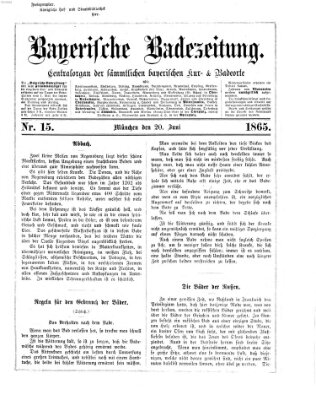 Bayerische Badezeitung Dienstag 20. Juni 1865