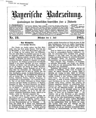 Bayerische Badezeitung Dienstag 4. Juli 1865