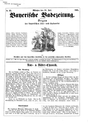 Bayerische Badezeitung Dienstag 18. Juli 1865