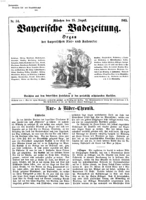 Bayerische Badezeitung Freitag 25. August 1865