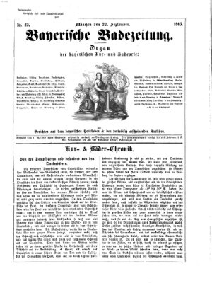 Bayerische Badezeitung Freitag 22. September 1865