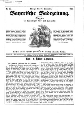 Bayerische Badezeitung Dienstag 26. September 1865