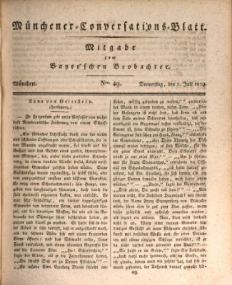 Münchener Conversations-Blatt (Bayer'scher Beobachter) Donnerstag 2. Juli 1829