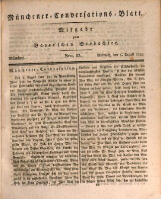 Münchener Conversations-Blatt (Bayer'scher Beobachter) Mittwoch 5. August 1829