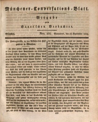Münchener Conversations-Blatt (Bayer'scher Beobachter) Samstag 26. September 1829