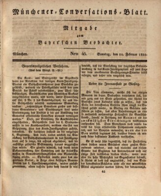 Münchener Conversations-Blatt (Bayer'scher Beobachter) Sonntag 14. Februar 1830