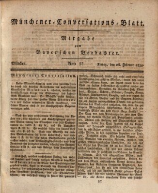 Münchener Conversations-Blatt (Bayer'scher Beobachter) Freitag 26. Februar 1830