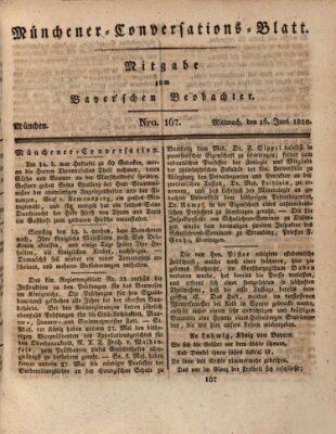 Münchener Conversations-Blatt (Bayer'scher Beobachter) Mittwoch 16. Juni 1830