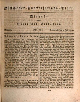 Münchener Conversations-Blatt (Bayer'scher Beobachter) Samstag 3. Juli 1830