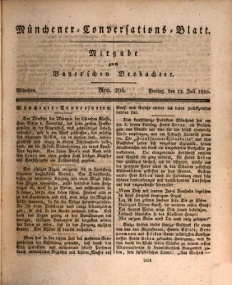 Münchener Conversations-Blatt (Bayer'scher Beobachter) Freitag 23. Juli 1830
