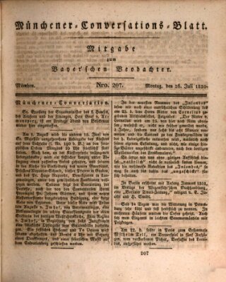 Münchener Conversations-Blatt (Bayer'scher Beobachter) Montag 26. Juli 1830