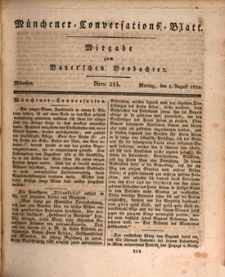 Münchener Conversations-Blatt (Bayer'scher Beobachter) Montag 2. August 1830