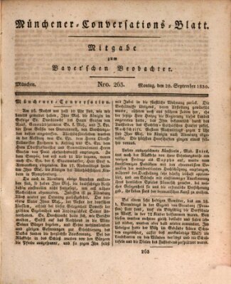 Münchener Conversations-Blatt (Bayer'scher Beobachter) Montag 20. September 1830