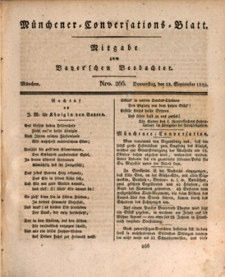 Münchener Conversations-Blatt (Bayer'scher Beobachter) Donnerstag 23. September 1830