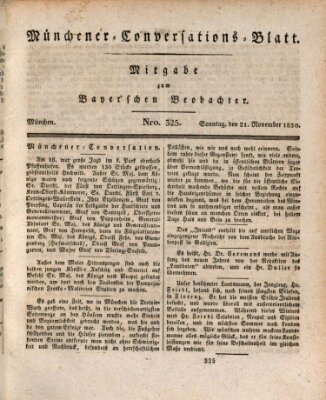 Münchener Conversations-Blatt (Bayer'scher Beobachter) Sonntag 21. November 1830