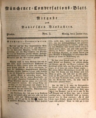 Münchener Conversations-Blatt (Bayer'scher Beobachter) Montag 3. Januar 1831