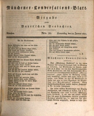 Münchener Conversations-Blatt (Bayer'scher Beobachter) Donnerstag 20. Januar 1831