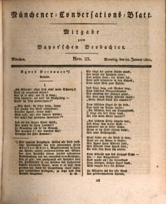 Münchener Conversations-Blatt (Bayer'scher Beobachter) Sonntag 23. Januar 1831