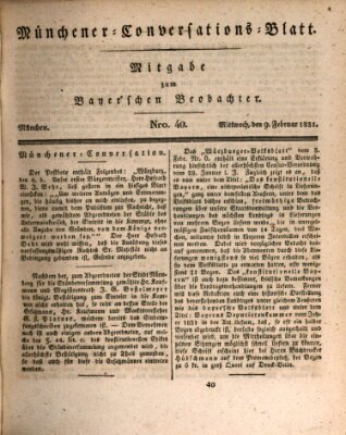 Münchener Conversations-Blatt (Bayer'scher Beobachter) Mittwoch 9. Februar 1831